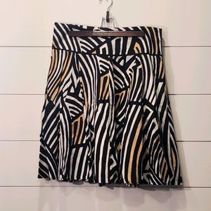 White House Black Market Geo Print A-Line Skirt 8